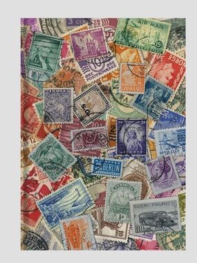 Lake Press Hard Cover Vintage Postage Stamp Print Textured Indented Journal